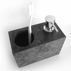 Dispenser per Sapone Liquido con Bicchiere in Marmo Made in Italy - Clik