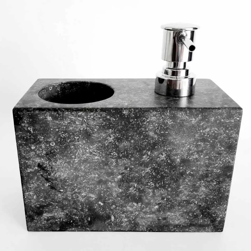 Dispenser per Sapone Liquido con Bicchiere in Marmo Made in Italy - Clik