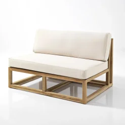 Divanetto da Esterno in Teak Naturale e Cuscini - Circe