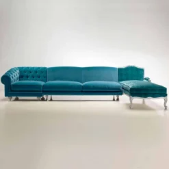 Divano ad angolo design classico di lusso, made in Italy, Narciso