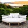 Divano Angolare Esagonale da Giardino in Teak e Corda - Bellatrix