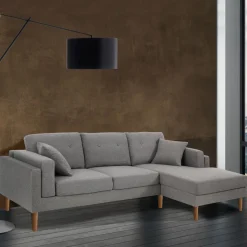 Divano Angolare in Tessuto e Legno - Germanio