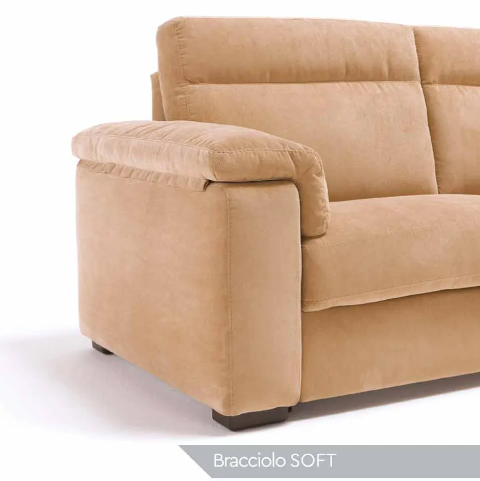 Divano a 2 posti di design in tessuto o ecopelle Lilia, made in Italy