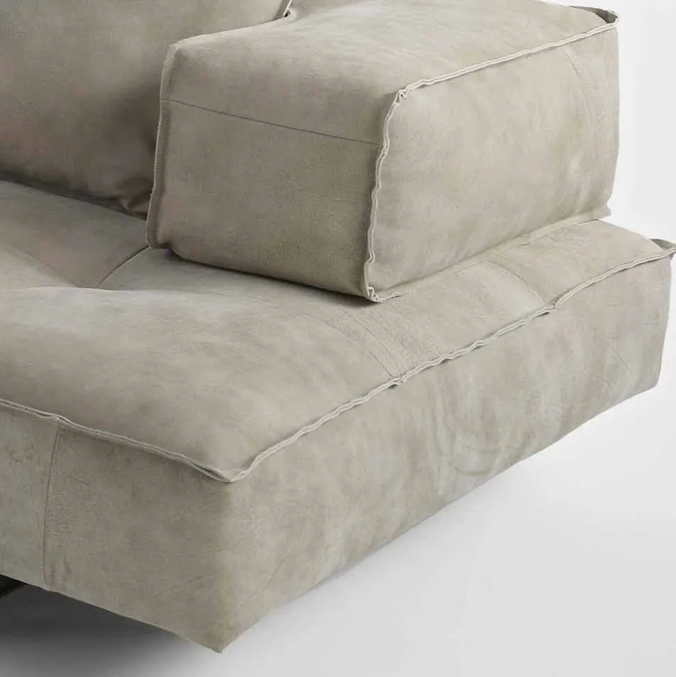 Divano componibile design moderno Cardo, rivestimento in pelle