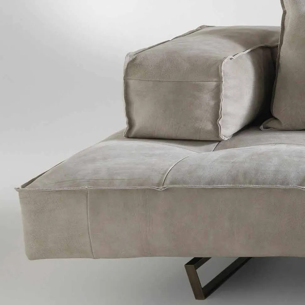 Divano componibile design moderno Cardo, rivestimento in pelle