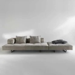 Divano componibile design moderno Cardo, rivestimento in pelle