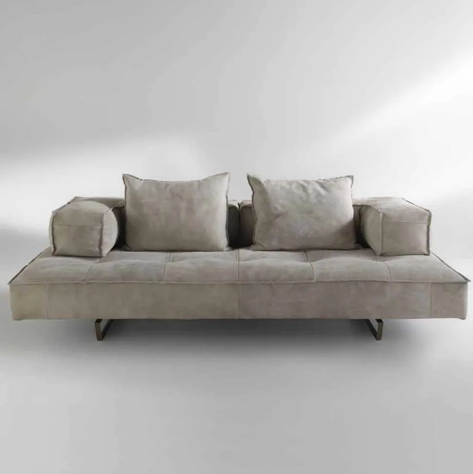 Divano componibile design moderno Cardo, rivestimento in pelle