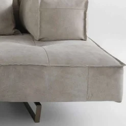 Divano componibile design moderno Cardo, rivestimento in pelle
