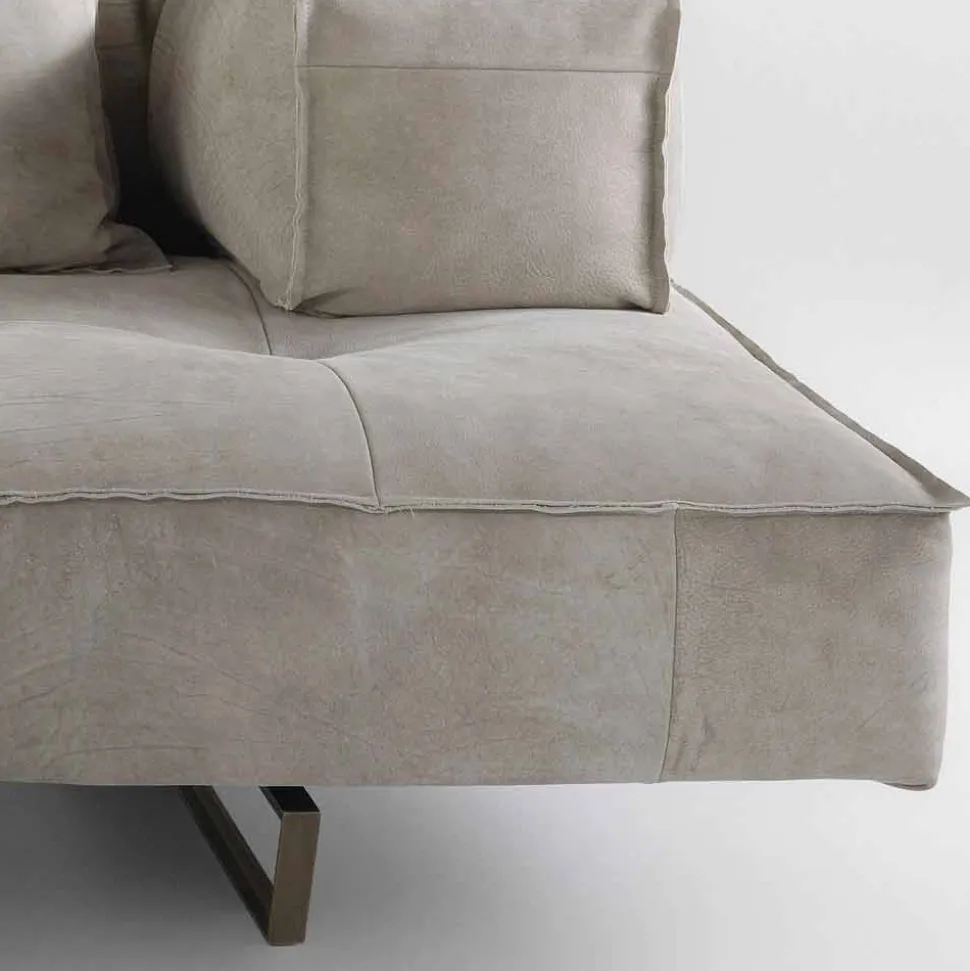 Divano componibile design moderno Cardo, rivestimento in pelle