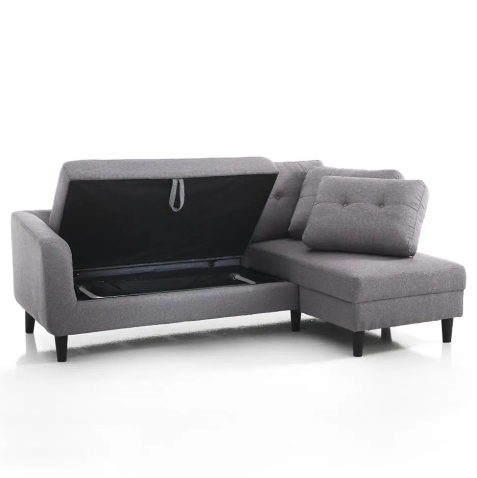 Divano con Elemento Letto a Scomparsa Sotto la Seduta - Nickel