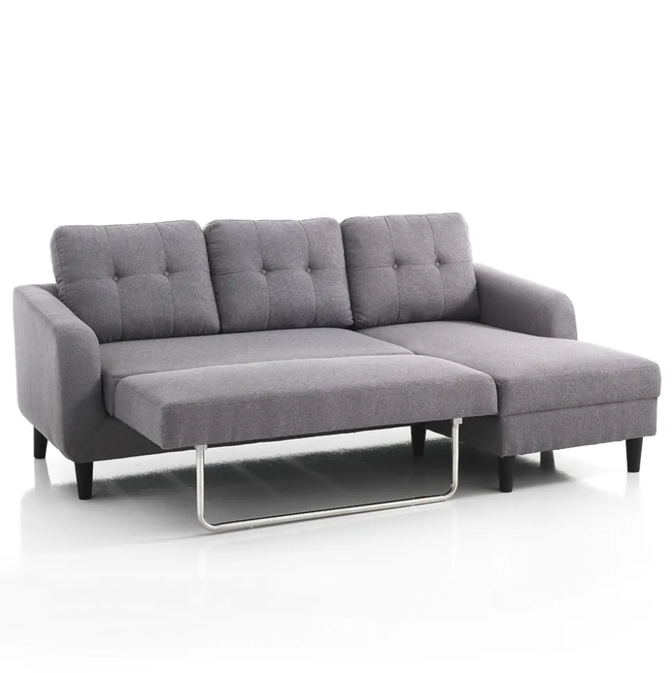 Divano con Elemento Letto a Scomparsa Sotto la Seduta - Nickel