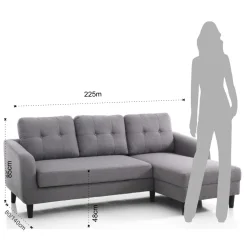 Divano con Elemento Letto a Scomparsa Sotto la Seduta - Nickel
