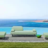 Divano da Esterno a 3 Posti di Design in Metallo e Tessuto Made in Italy - Selia