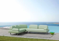 Divano da Esterno a 3 Posti di Design in Metallo e Tessuto Made in Italy - Selia