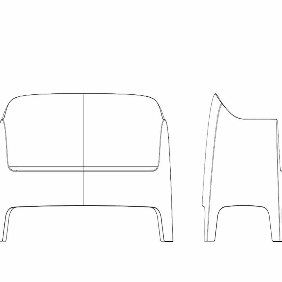 Divano da esterno design moderno Solid by Vondom in polipropilene, 4 pezzi