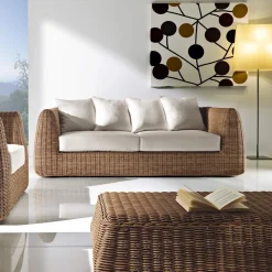 Divano da Esterno 3 Posti in Polyrattan Intrecciato - Charlie
