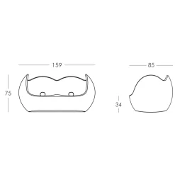 Divano da esterno Slide Blossy design moderno fatto in Italia
