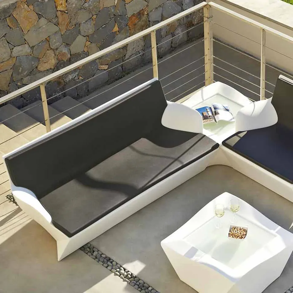 Divano da giardino con braccioli Slide Kami Yon fatto in Italia