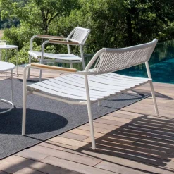 Divano da Giardino in Alluminio e Schienale in Corda - Risplendente