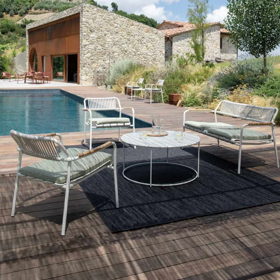 Divano da Giardino in Alluminio e Schienale in Corda - Risplendente