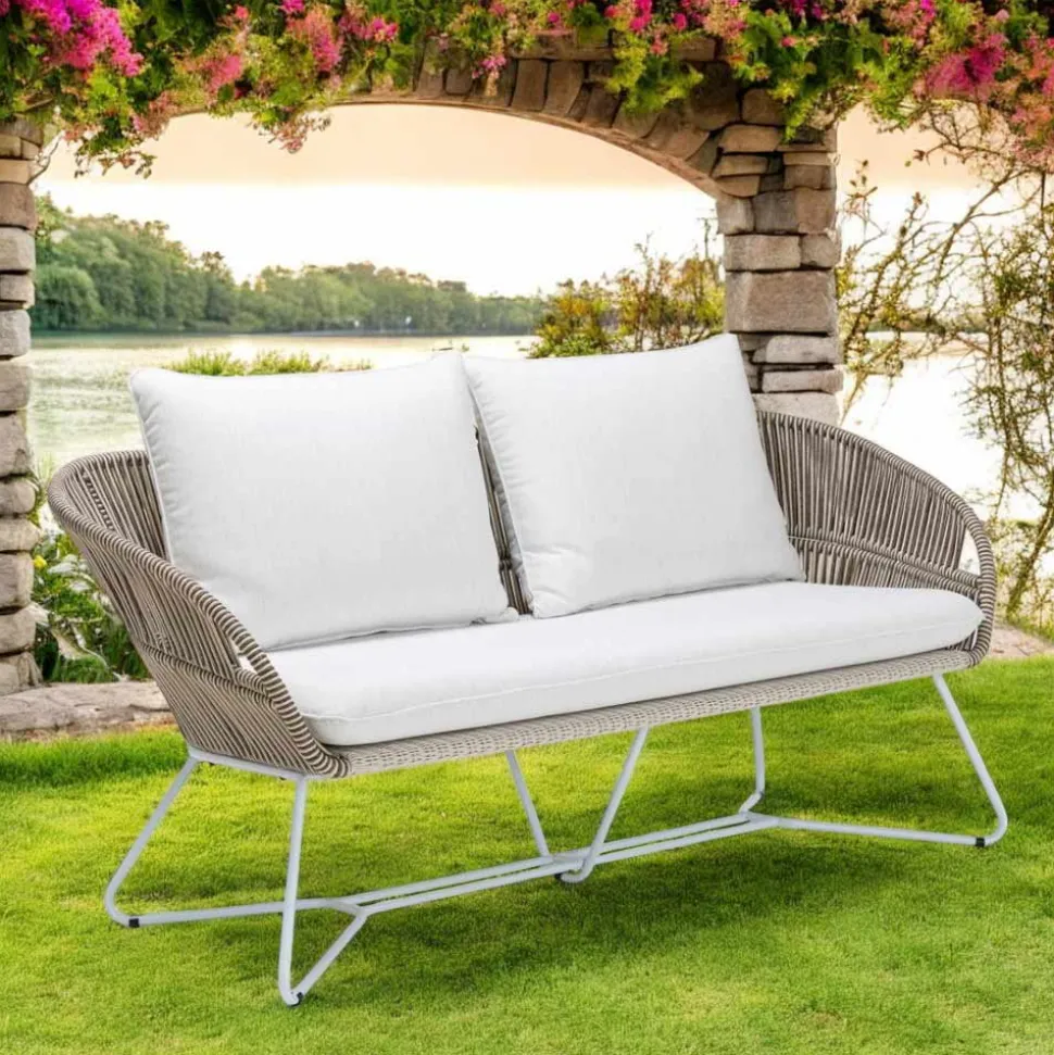 Divano da Giardino in Alluminio e Intreccio in Corda - Alcor