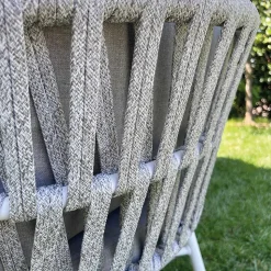 Divano da Giardino in Alluminio, Corda e Tessuto Marsala o Bianco - Brise