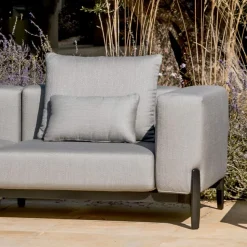 Divano da Giardino 3 Posti con Chaise Longue in Alluminio e Tessuto - Filomena