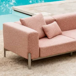 Divano da Giardino 3 Posti con Chaise Longue in Alluminio e Tessuto - Filomena