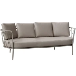 Divano da Giardino 3 Posti Cuscini Inclusi in Acciaio Made in Italy – Brienne