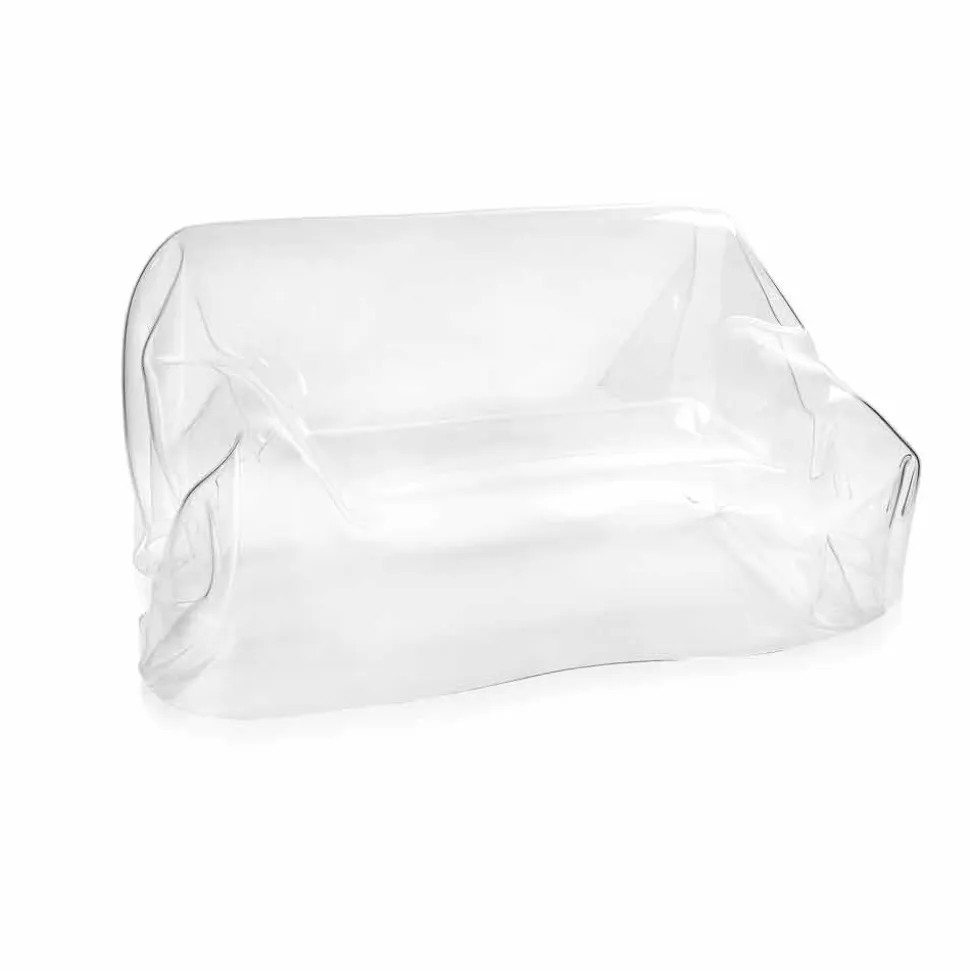 Divano design moderno in plexiglass trasparente Jolly, made in Italy