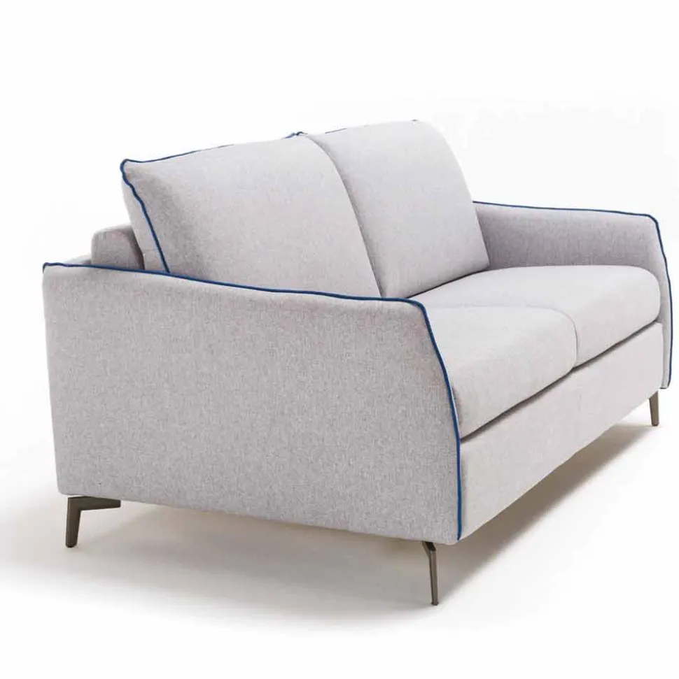 Divano due posti design moderno L 145 cm ecopelle/tessuto Erica