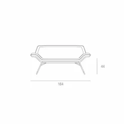 Divano in similpelle da attesa di design made in Italy Cesare