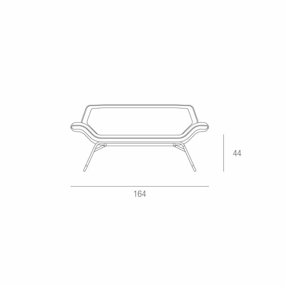 Divano in similpelle da attesa di design made in Italy Cesare