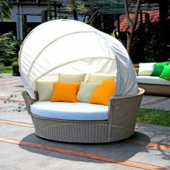 Divano isola relax a forma di cesto con intreccio fatto a mano Hector