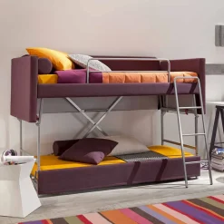 Divano Letto a Castello Moderno Rivestito in Tessuto Made in Italy - Gretel