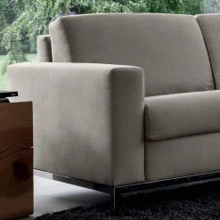 Divano Letto con Penisola in Metallo e Poliuretano Made in Italy - Folle