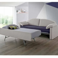 Divano Letto Moderno Rivestito in Tessuto Bicolore Realizzato in Italia - Kayla