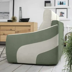 Divano Letto Moderno Rivestito in Tessuto Bicolore Made in Italy - Begonia