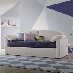 Divano Letto Singolo con Contenitore Rivestito in Tessuto Made in Italy - Kayla