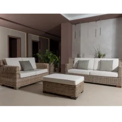 Divano 2 o 3 Posti Outdoor in Kubù Grigio con Cuscini – Cerys