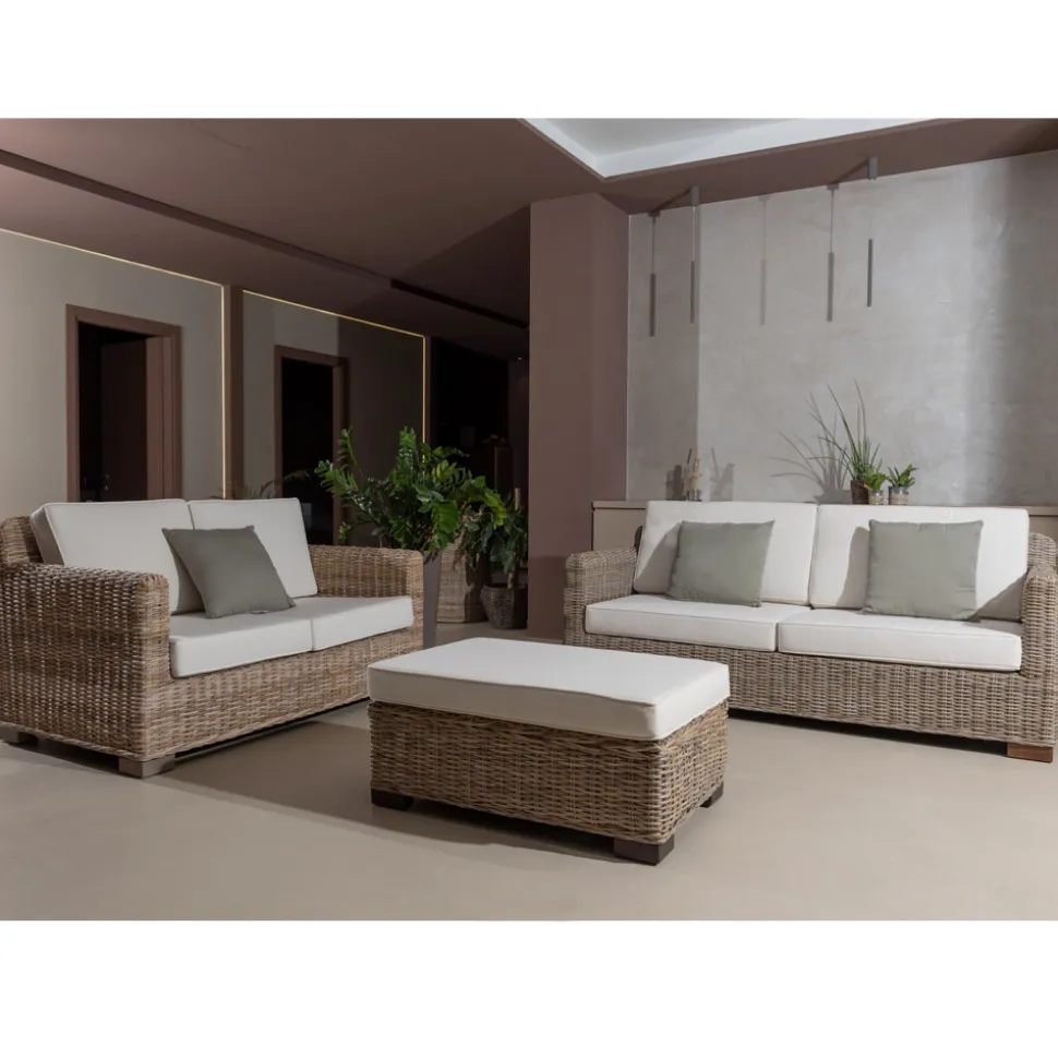 Divano 2 o 3 Posti Outdoor in Kubù Grigio con Cuscini – Cerys