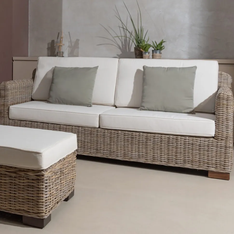 Divano 2 o 3 Posti Outdoor in Kubù Grigio con Cuscini – Cerys