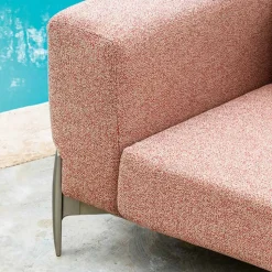 Divano 3 Posti da Esterno in Alluminio con Pouf e Chaise Longue - Filomena