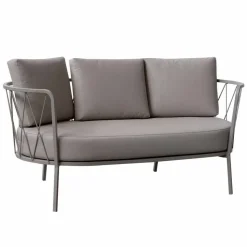Divano 2 Posti da Esterno in Metallo e Tessuto con Cuscini Made in Italy - Olma