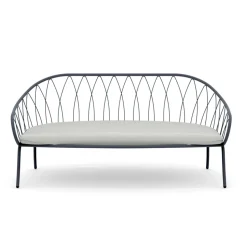 Divano 2 Posti da Giardino in Metallo e Cuscino Made in Italy - Fontana