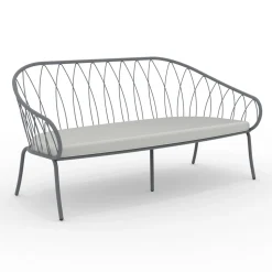 Divano 2 Posti da Giardino in Metallo e Cuscino Made in Italy - Fontana