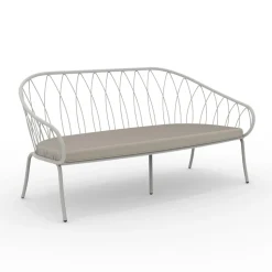 Divano 2 Posti da Giardino in Metallo e Cuscino Made in Italy - Fontana