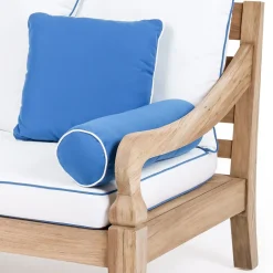 Divano 3 Posti da Giardino in Teak Naturale Spazzolato - Artes