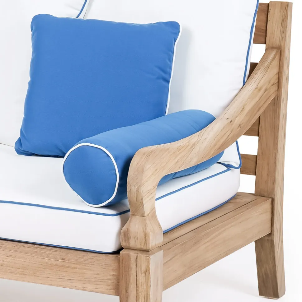 Divano 3 Posti da Giardino in Teak Naturale Spazzolato - Artes