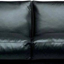 Divano 2 Posti in Pelle con Piedini in Legno Noce Made in Italy - Alessandria